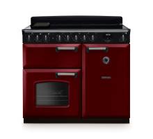 Rangemaster CLDL100EIPBORCM1 100cm Classic Deluxe Induction Range Cooker in bordeaux with chrome trim