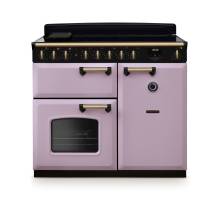 Rangemaster CLDL100EIPHTHAB1 100cm Classic Deluxe Induction Range Cooker in heather with antique brass trim