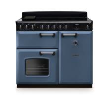 Rangemaster CLDL100EIPSTBCM1 100cm Classic Deluxe Induction Range Cooker in stone blue with chrome trim