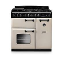 Rangemaster CLDL90DFPPCRCM1 90cm Classic Deluxe Dual Fuel Range Cooker in Pale Cream with Chrome Trim