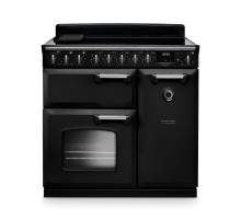 Rangemaster CLDL90EIPCBLCM1 90cm Classic Deluxe Induction Range Cooker in Charcoal Black with Chrome Trim