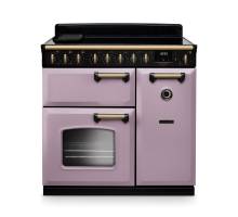 Rangemaster CLDL90EIPHTHAB1 90cm Classic Deluxe Induction Range Cooker in Heather with Antique Brass Trim