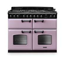 Rangemaster CLDLB110DFPHTHCM1  Classic Deluxe 110cm dual fuel range cooker in heather with chrome trim
