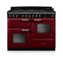 Rangemaster CLDLO110DFPBORCM1 Classic Deluxe 110cm dual fuel range cooker in bordeaux with chrome trim