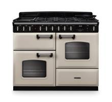 Rangemaster CLDLO110DFPPCRCM1 Classic Deluxe 110cm dual fuel range cooker in pale cream with chrome trim