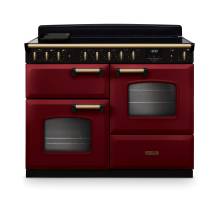 Rangemaster CLDLO110EIPBORAB1 110cm Classic Deluxe Dual Fuel Range Cooker in Bordeaux and Antique Brass Trim