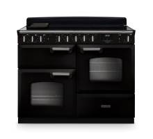 Rangemaster CLDLO110EIPGBLCM1 110cm Classic Deluxe Induction Range Cooker in gloss black and chrome trim 