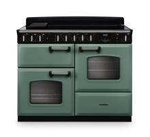Rangemaster CLDLO110EIPMGRCM1 110cm Classic Deluxe Induction Range Cooker in Mineral Green with Chrome Trim