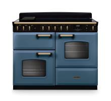 Rangemaster CLDLO110EIPSTBAB1 110cm Classic Deluxe Induction Range Cooker in Stone Blue with Antique Brass Trim