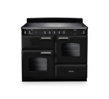 Rangemaster CLO110EIPGBLCM1 110cm Classic Induction Range Cooker in gloss black with chrome trim