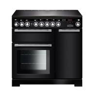 Rangemaster EDL90DFFBLC - 90cm Encore Deluxe Dual Fuel Black Chrome Range Cooker 117180