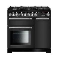 Rangemaster EDL90DFFCBC - 90cm Encore Deluxe Dual Fuel Charcoal Black Chrome Range Cooker 126660