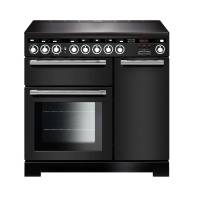 Rangemaster EDL90EICBC - 90cm Encore Deluxe Electric Induction Charcoal Black Chrome Range Cooker 126640