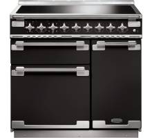 Rangemaster ELS90EIGB - 90cm Elise Induction Gloss Black Brushed Chrome Range Cooker 107870