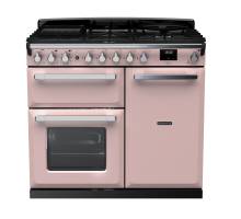 Rangemaster ESDL100DFPPPKCM1 - 100cm Estel Deluxe Dual Fuel Pale Pink Chrome Range Cooker 15084