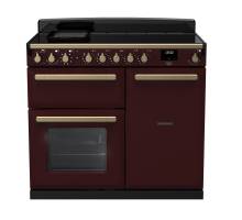 Rangemaster ESDL100EIPBORAB1 - 100cm Estel Deluxe Induction Bordeaux Antique Brass Range Cooker 18091