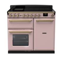 Rangemaster ESDL100EIPPPKAB1 - 100cm Estel Deluxe Induction Pale Pink Antique Brass Range Cooker 18093