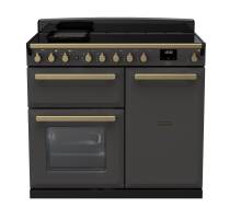 Rangemaster ESDL100EIPSLTAB1 - 100cm Estel Deluxe Induction SlateAntique Brass Range Cooker 18089