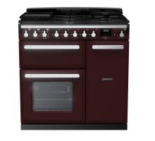 Rangemaster ESDL90DFPBORCM1 - 90cm Estel Deluxe Dual Fuel Bordeaux Chrome Range Cooker 14979