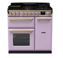 Rangemaster ESDL90DFPHTHAB1 - 90cm Estel Deluxe Dual Fuel Heather Antique Brass Range Cooker 18227