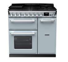 Rangemaster ESDL90DFPMSBCM1 - 90cm Estel Deluxe Dual Fuel Misty Blue Chrome Range Cooker 14981