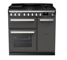 Rangemaster ESDL90DFPSLTCM1 - 90cm Estel Deluxe Dual Fuel Slate Chrome Range Cooker 14977
