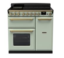 Rangemaster ESDL90EIPMNTAB1 - 90cm Estel Deluxe Induction Mint Antique Brass Range Cooker 18059