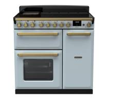 Rangemaster ESDL90EIPMSBAB1 - 90cm Estel Deluxe Induction Misty Blue Antique Brass Range Cooker 18057