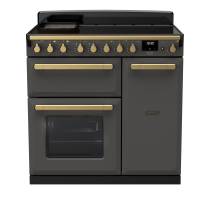Rangemaster ESDL90EIPSLTAB1 - 90cm Estel Deluxe Induction Slate Antique Brass Range Cooker 18054