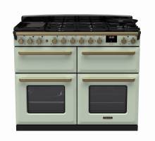 Rangemaster ESDLB110DFPMNTAB1 - 110cm Estel Deluxe Dual Fuel Mint Antique Brass Range Cooker 18150