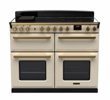 Rangemaster ESDLB110DFPPCRAB1 - 110cm Estel Deluxe Dual Fuel Pale Cream Antique Brass Range Cooker 18146