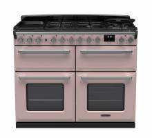 Rangemaster ESDLB110DFPPPKCM1 - 110cm Estel Deluxe Dual Fuel Pale Pink Chrome Range Cooker 15254