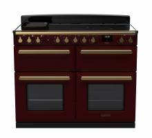 Rangemaster ESDLB110EIPBORAB11 - 110cm Estel Deluxe Induction Bordeaux Antique Brass Range Cooker 18168