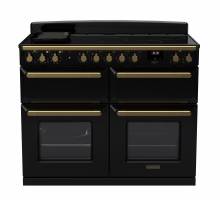 Rangemaster ESDLB110EIPGBLAB1 - 110cm Estel Deluxe Induction Gloss Black Antique Brass Range Cooker 18165