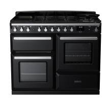 Rangemaster ESDLO110DFPGBLCM1 - 110cm Estel Deluxe Dual Fuel Gloss Black Chrome Range Cooker 15146