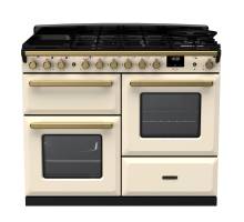 Rangemaster ESDLO110DFPPCRAB1 - 110cm Estel Deluxe Dual Fuel Pale Cream Antique Brass Range Cooker 18104