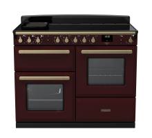 Rangemaster ESDLO110EIPBORAB1 - 110cm Estel Deluxe Induction Bordeaux Antique Brass Range Cooker 18126