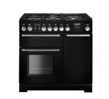 Rangemaster INF90DFFBL - 90cm Infusion Dual Fuel Black Range Cooker 116370