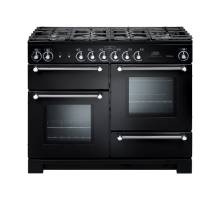 Rangemaster KCH110DFFBLC - 110cm Kitchener Dual Fuel Black Chrome Range Cooker 76280