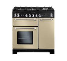 Rangemaster KCH90DFFCRC 90cm Kitchener Dual Fuel Cream Chrome Range Cooker 81440