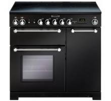 Rangemaster KCH90ECBLC - 90cm Kitchener Electric Ceramic Black Chrome Range Cooker 79270