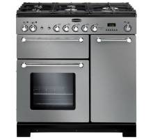 Rangemaster KCH90NGFSSC - 90cm Kitchener Natural Gas Stainless Steel Chrome Range Cooker 116770