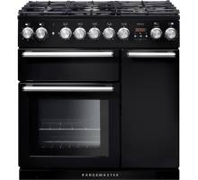 Rangemaster NEX90DFFBLC - 90cm Nexus Dual Fuel Black Chrome Range Cooker 104680