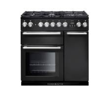 Rangemaster NEX90DFFCBC - 90cm Nexus Dual Fuel Charcoal Black Chrome Range Cooker 125650