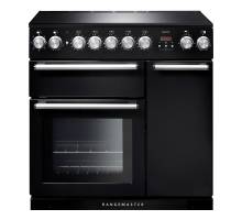 Rangemaster NEX90EIBLC - 90cm Nexus Electric Induction Black Chrome Range Cooker 104820