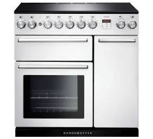 Rangemaster NEX90EIWHC - 90cm Nexus Electric Induction White Chrome Range Cooker 106200