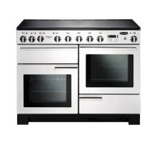 Rangemaster PDL110EIWHC - 110cm Professional Deluxe Electric Induction White Chrome Range Cooker 101580