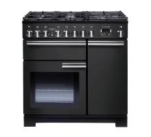 Rangemaster PDL90DFFCBC - 90cm Professional Deluxe Dual Fuel Charcoal Black Chrome Range Cooker 125930