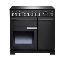 Rangemaster PDL90EICBC - 90cm Professional Deluxe Electric Induction Charcoal Black Chrome Range Cooker 125950