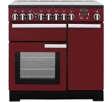 Rangemaster PDL90EICYC - 90cm Professional Deluxe Electric Induction Cranberry Chrome Range Cooker 97890